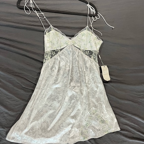 For Love & Lemons Baby’s Breath Slip Dress in Ivory - Picture 10 of 14